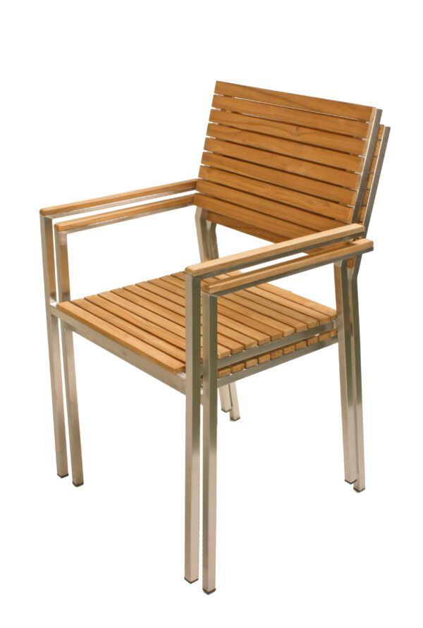 DENVER Tischgruppe Edelstahl / Teak – Bild 6