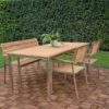 DENVER Tischgruppe Edelstahl / Teak