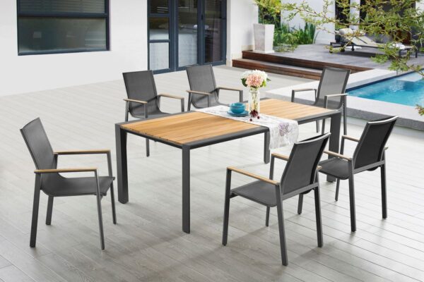 SILEA Tischgruppe anthrazit / dunkelgrau / Nonwood
