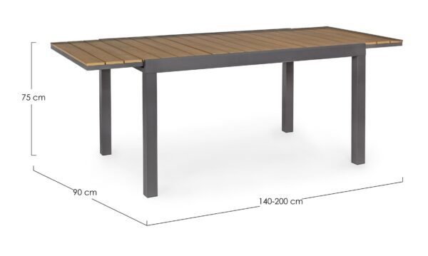 ELIAS Tisch 140 – 200 x 90 x H75 cm anthrazit – Bild 8