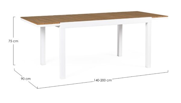 ELIAS Tisch 140 – 200 x 90 x H75 cm weiß – Bild 8