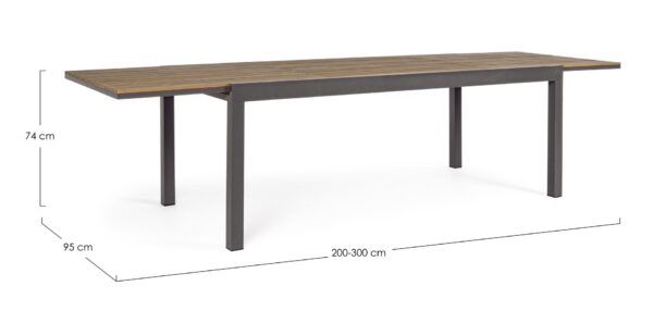 ELIAS Tisch 200 – 300 x 95 x H74 cm anthrazit – Bild 11