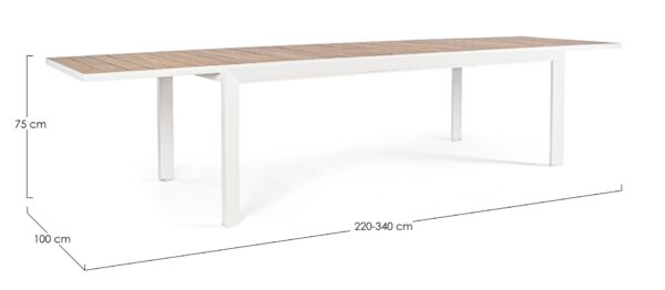BELMAR Tisch 220 – 340 x 100 x H75 cm weiß – Bild 9