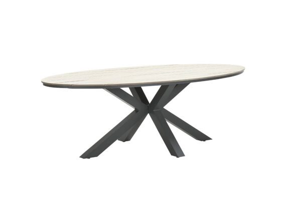 Edison Tisch 280 x 140 x H75 cm carbon black / light teak Vironwood