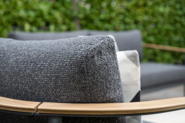 Montevideo Lounge carbon black / light teak look / merino black – Bild 10