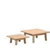 Lunar Beistelltische 81 x 81 cm und 61 x 61 cm Akazie white wash