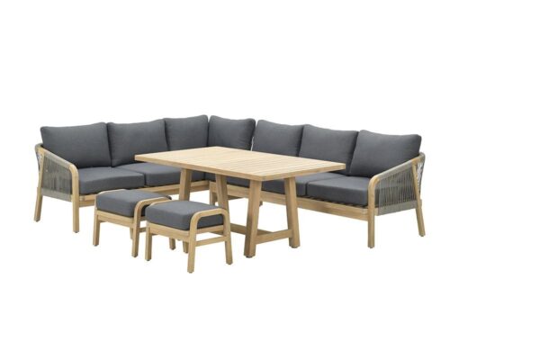 Santos Lounge acacia white wash / rope dark grey / mystic grey – Bild 2