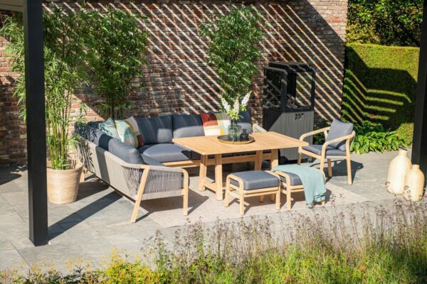 Santos Lounge acacia white wash / rope dark grey / mystic grey – Bild 5