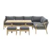 Santos Lounge acacia white wash / rope dark grey / mystic grey