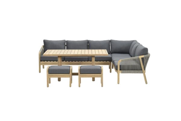 Santos Lounge acacia white wash / rope dark grey / mystic grey