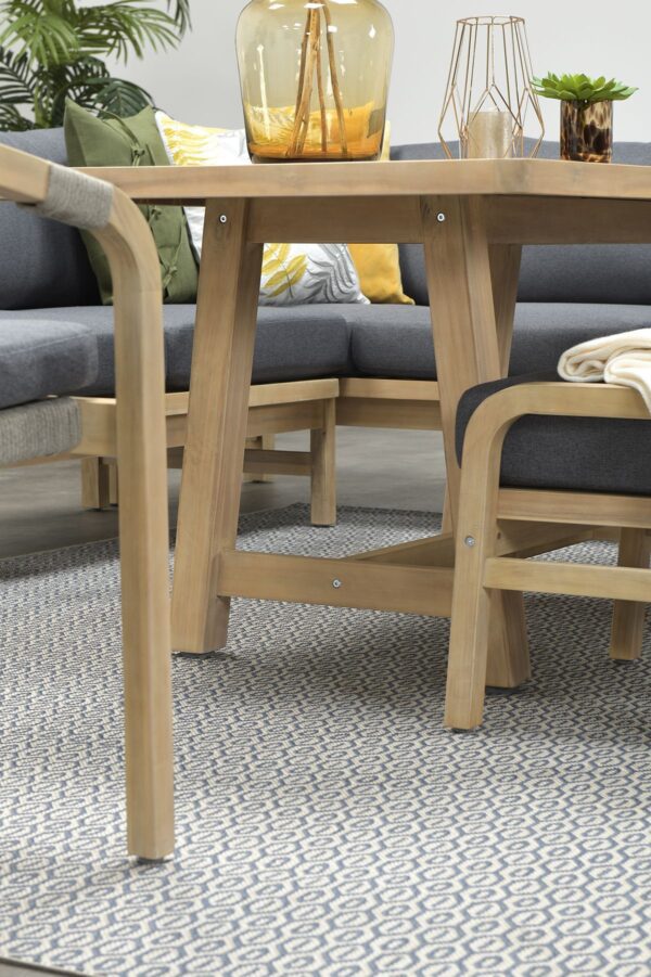 Santos Lounge acacia white wash / rope dark grey / mystic grey – Bild 8