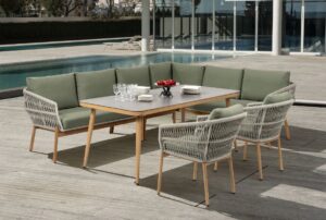 Alicante Lounge XL Holzoptik / grün