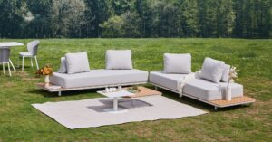 New Freedom Lounge weiß / teak-look