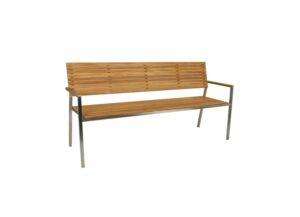 Denver Bank Edelstahl / teak
