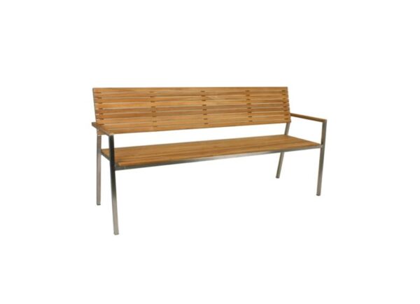 Denver Bank Edelstahl / teak