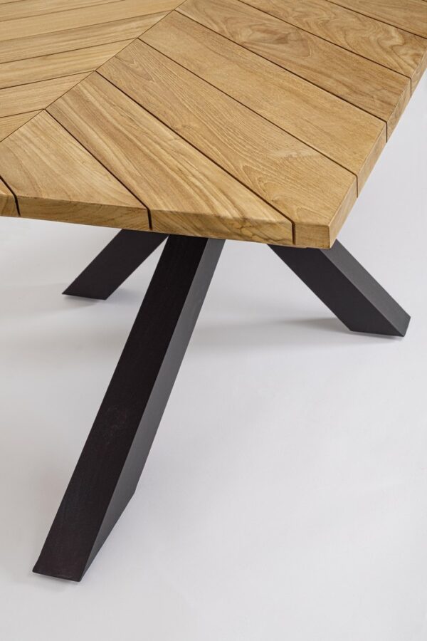 Palmdale Tisch 200 x 100 x H77 cm anthrazit / teak – Bild 4