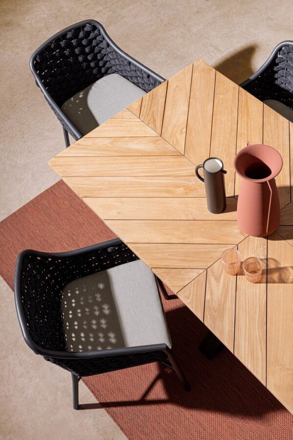 Palmdale Tisch 200 x 100 x H77 cm anthrazit / teak – Bild 8