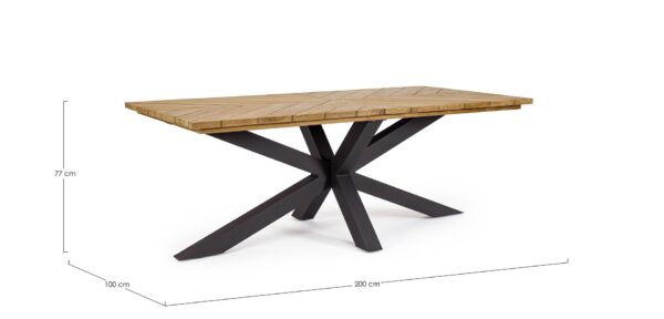 Palmdale Tisch 200 x 100 x H77 cm anthrazit / teak – Bild 9