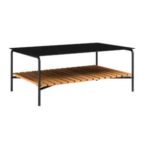 Patio Tisch 113 x 70 x 45cm anthrazit / teak