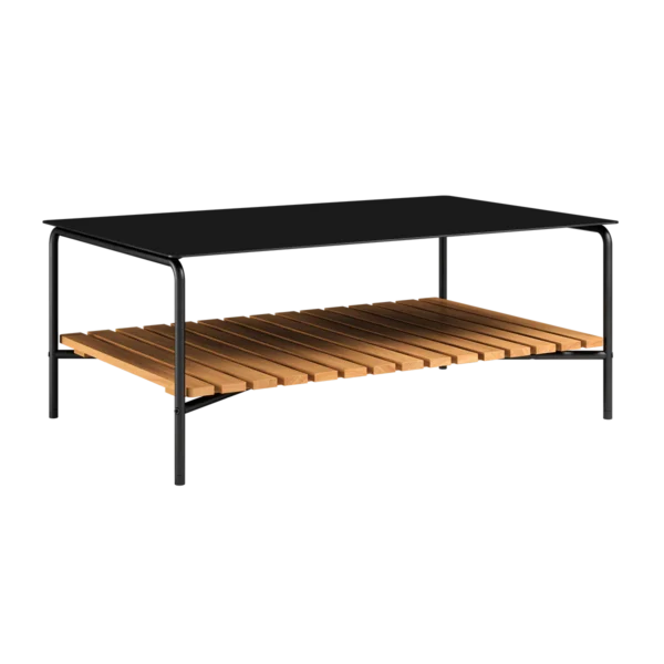 Patio Tisch 113 x 70 x 45cm anthrazit / teak
