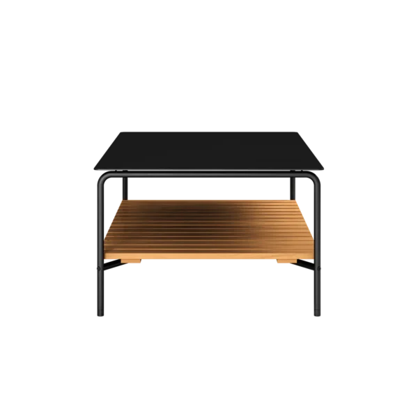 Patio Tisch 113 x 70 x 45cm anthrazit / teak – Bild 3
