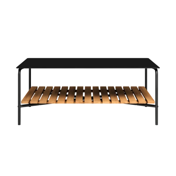 Patio Tisch 113 x 70 x 45cm anthrazit / teak – Bild 4
