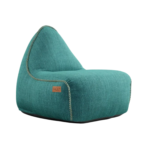 Cobana Lounge Chair und Pouf petrol melange – Bild 2