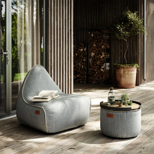 Cobana Lounge Chair und Pouf sand melange – Bild 5