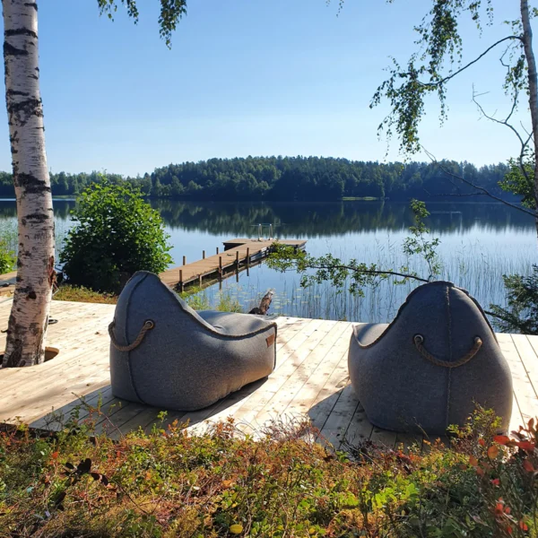 Cobana Lounge Chair und Pouf grey – Bild 5