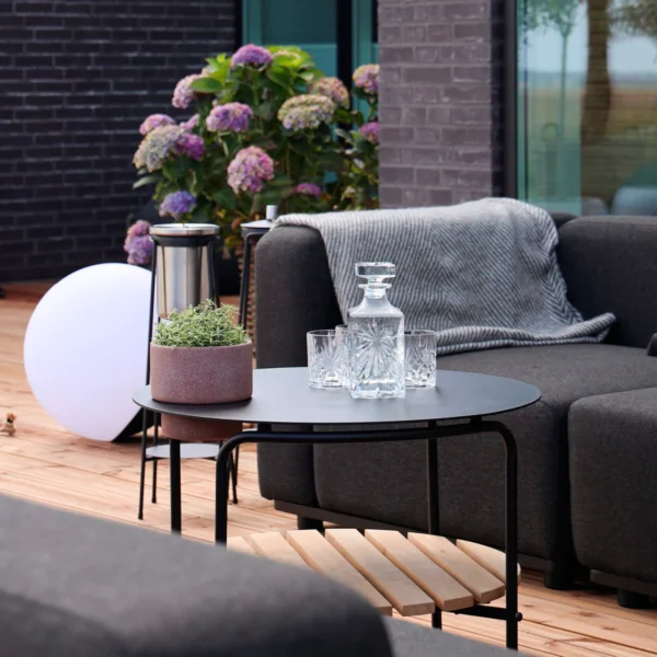 Patio Tisch Ø 70 x 46.9 cm anthrazit / teak – Bild 4