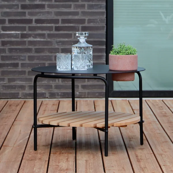 Patio Tisch Ø 70 x 46.9 cm anthrazit / teak – Bild 5