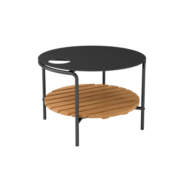 Patio Tisch Ø 70 x 46.9 cm anthrazit / teak