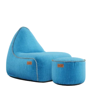 Cobana Lounge Chair und Pouf türkis