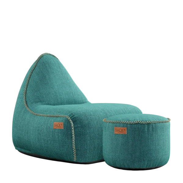 Cobana Lounge Chair und Pouf petrol melange