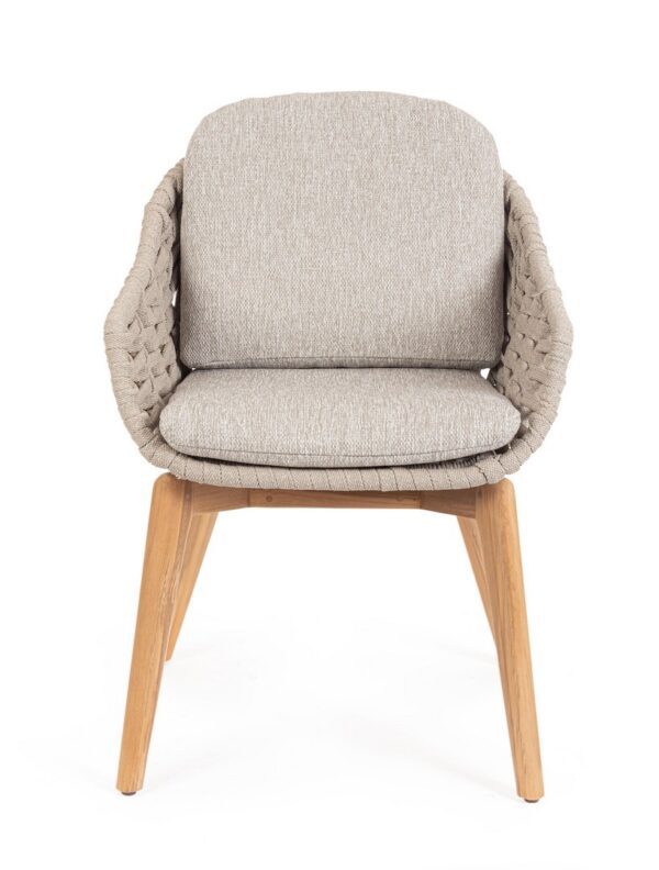 TAMIRES Stuhl teak / beige – Bild 2