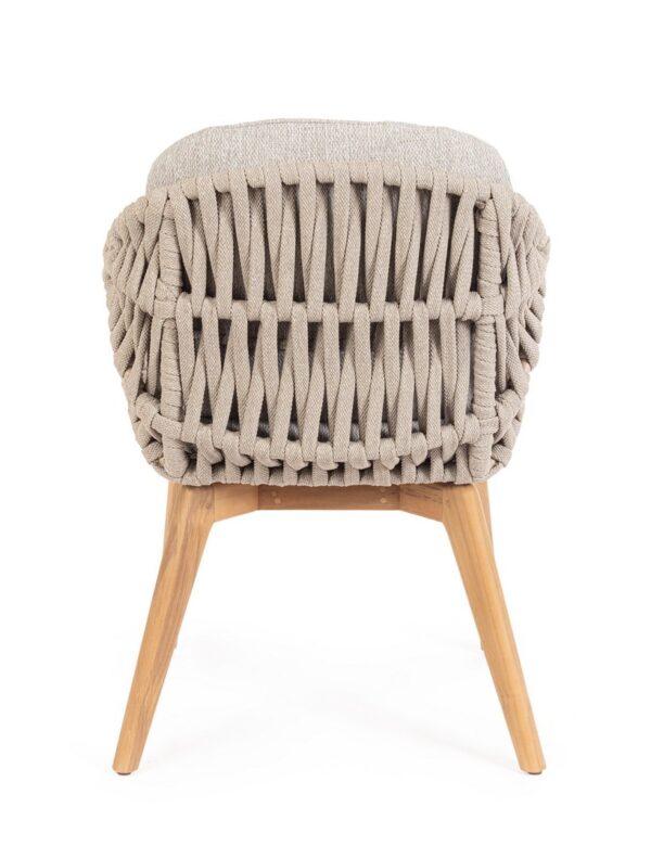 TAMIRES Stuhl teak / beige – Bild 3