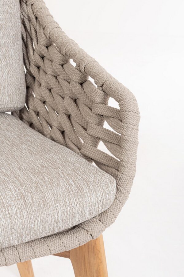 TAMIRES Stuhl teak / beige – Bild 5