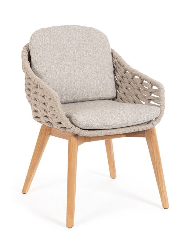 TAMIRES Stuhl teak / beige – Bild 6