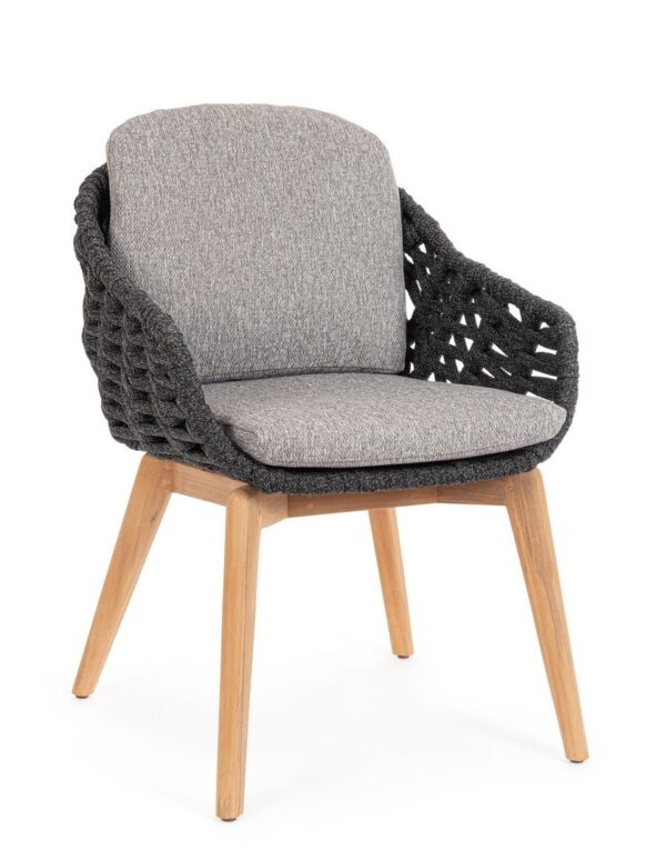 TAMIRES Stuhl teak / anthrazit – Bild 3