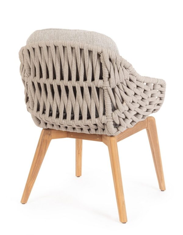TAMIRES Stuhl teak / beige – Bild 7