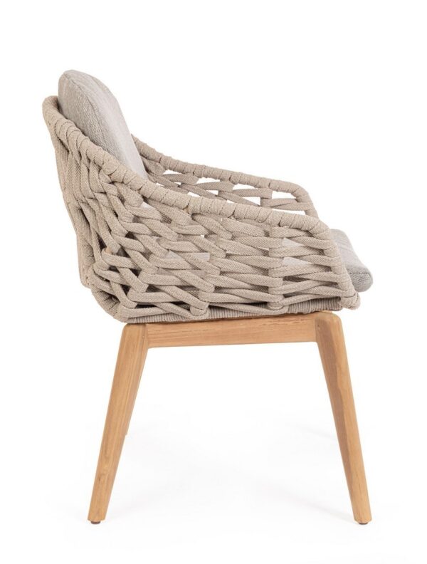 TAMIRES Stuhl teak / beige – Bild 8