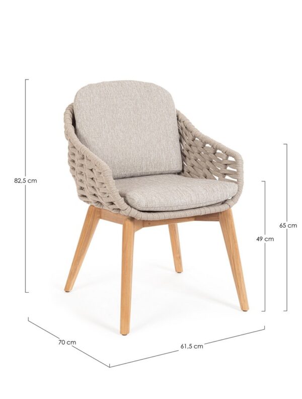 TAMIRES Stuhl teak / beige – Bild 11