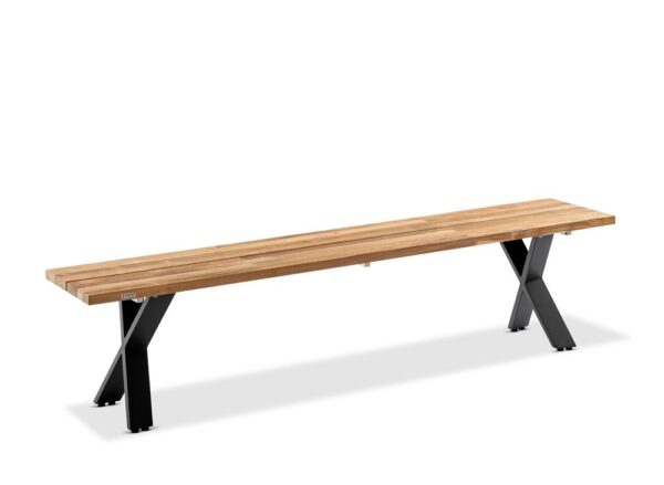 NEMO Bank 180 x 40 x H46 cm anthrazit / teak geölt