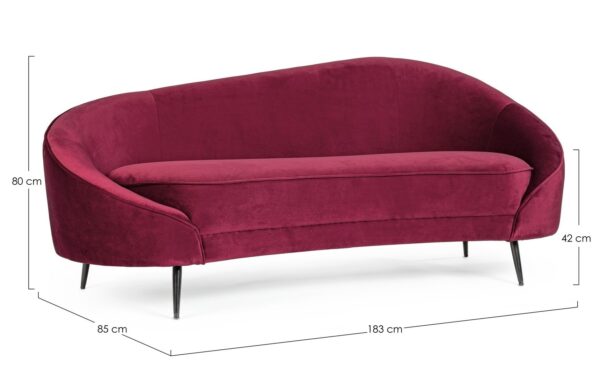 SERAPHIN 2-Sitzer Sofa weinrot – Bild 11
