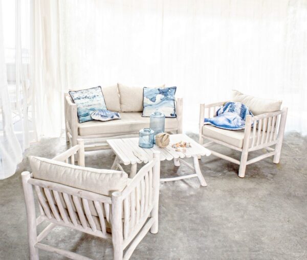 SAHEL Couchtisch 90 x 60 x H38 cm weiß – Bild 3