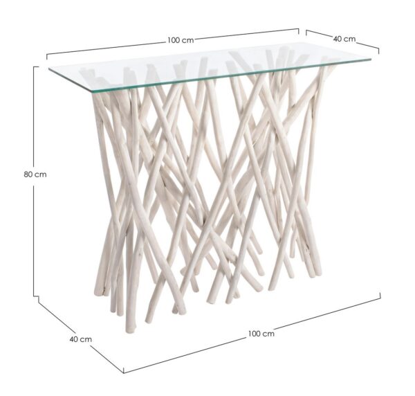 SAHEL Konsole 100 x 40 x H80 cm weiß – Bild 5