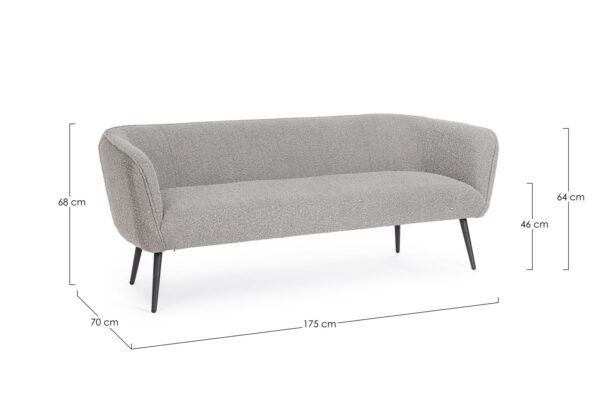 AVRIL 3-Sitzer Sofa grau – Bild 9