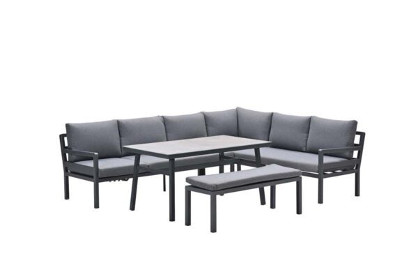 Corsica Lounge carbon black / mystic grey / grey slate look ceramic glass – Bild 2