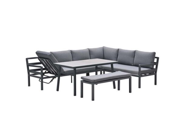 Corsica Lounge carbon black / mystic grey / grey slate look ceramic glass – Bild 4