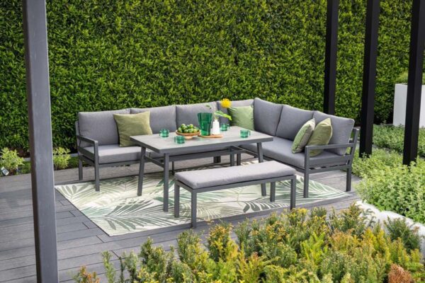 Corsica Lounge carbon black / mystic grey / grey slate look ceramic glass – Bild 5